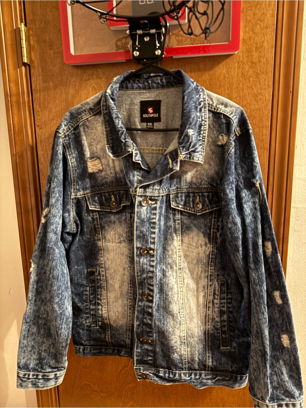 South Pole Distressed Blue Washed Denim Jacket